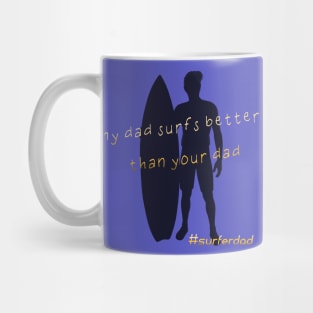 My dad surfs better than your dad -yellow Mug